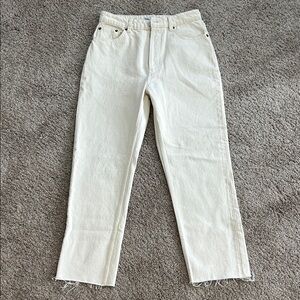 NWT Zara White High Rise Straight Leg Jeans